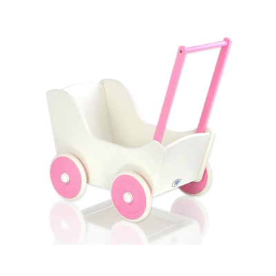 Poussette de Poupée en Bois  Blanc