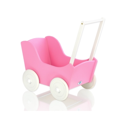 Poussette de Poupée en Bois  Blanc
