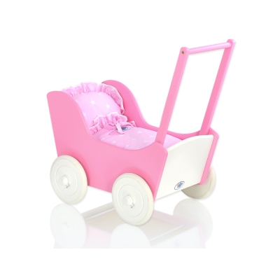 Poussette de Poupée en Bois  Blanc