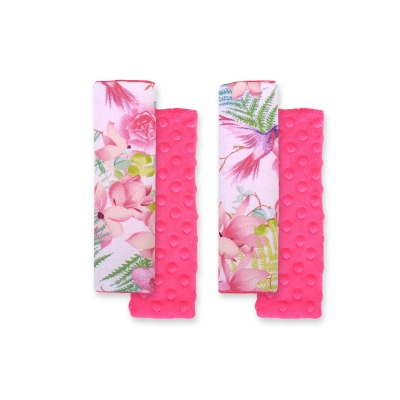 Protège Ceinture de Sécurité Enfant Rose Fleurs