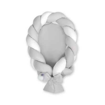 Réducteur de Lit Bébé Transformable en Tour de Lit Blanc Gris