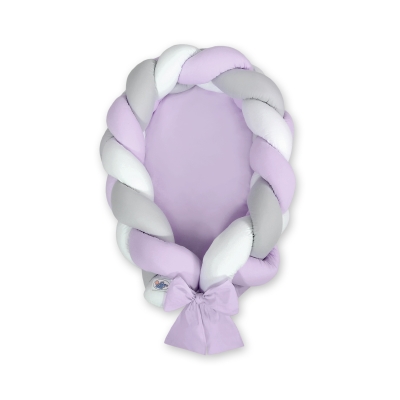 Réducteur de Lit Bébé Transformable en Tour de Lit Blanc Gris Lila