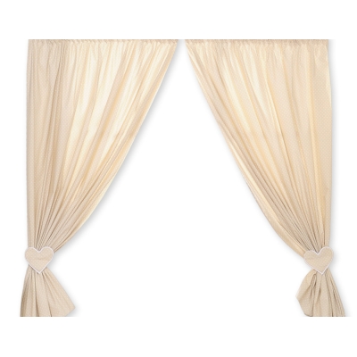 Rideaux pour Chambre de Bébé Beige à Pois Cœurs