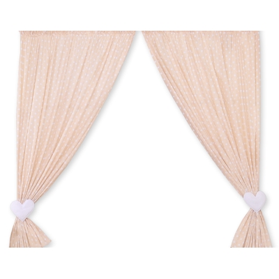 Rideaux pour Chambre de Bébé Beige à Pois Cœurs