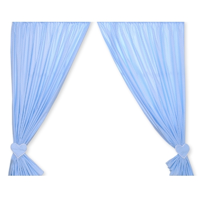 Rideaux pour Chambre de Bébé Bleu à Pois Cœurs