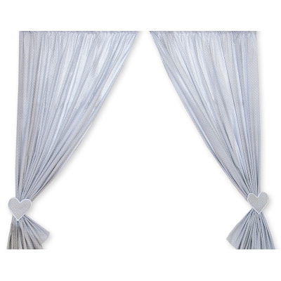 Rideaux pour Chambre de Bébé Gris à Pois Cœurs