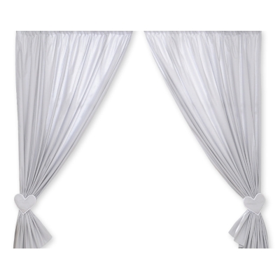 Rideaux pour Chambre de Bébé Gris Cœurs