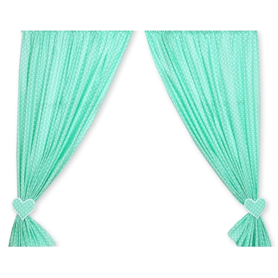 Rideaux pour Chambre de Bébé Menthe à Pois Cœurs