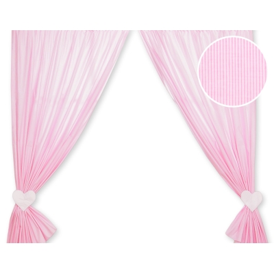 Rideaux pour Chambre de Bébé Rose Rayures Cœurs