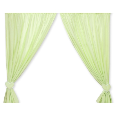 Rideaux pour Chambre de Bébé Vert Cœurs
