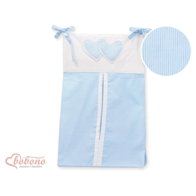 Sac à Couches Bébé Bleu Rayures Cœurs