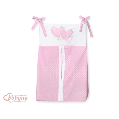 Sac à Couches Bébé Rose à Pois Cœurs