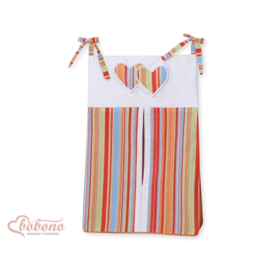 Sac à Couches Orange Rayures Cœurs