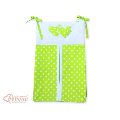 Sac à Couches Vert à Pois Cœurs