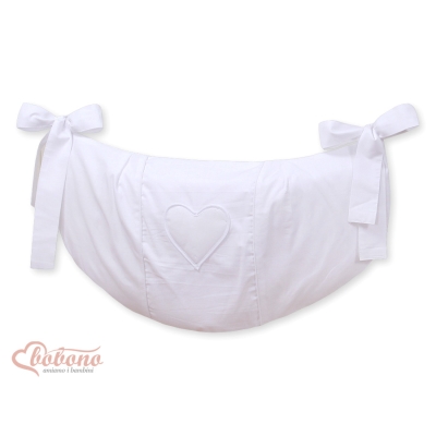 Sac à Jeux et Doudous Blanc Cœurs