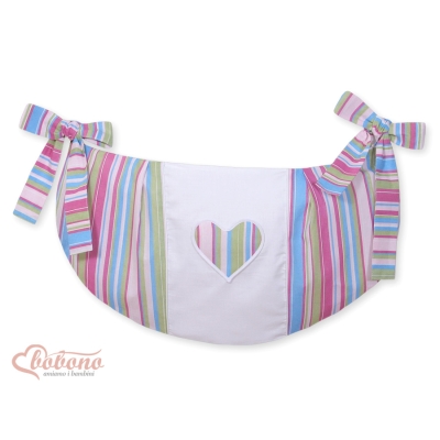 Sac à Jeux et Doudous Lila Rayures Cœurs