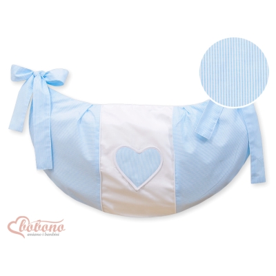 Sac à Jeux et Doudous pour Lit Bébé Bleu Rayures Cœurs