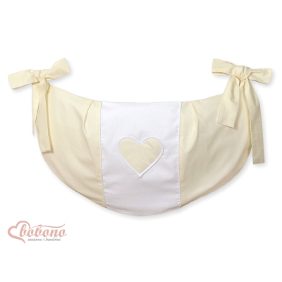 Sac à Jeux et Doudous pour Lit Bébé Crème Cœurs