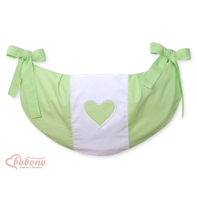 Sac à Jeux et Doudous pour Lit Bébé Vert Cœurs