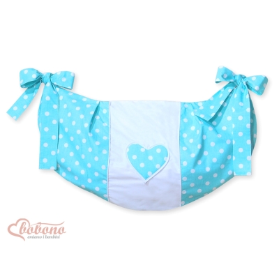 Sac à Jeux et Doudous Turquoise à Pois Cœurs