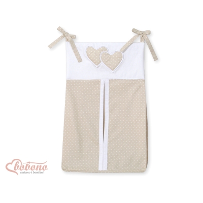 Sac à Langer Couches Beige à Pois Cœurs