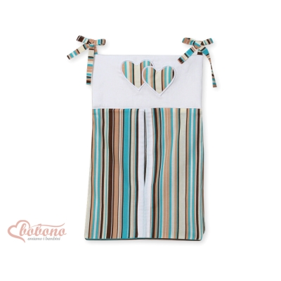 Sac à Langer Couches Brun Rayures Cœurs