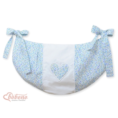 Sac de Jouet pour Bébé Bleu Fleurs Cœurs