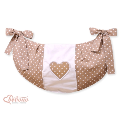 Sac de Jouet pour Bébé Brun à Pois Cœurs