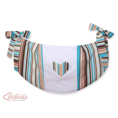 Sac de Jouet pour Bébé Brun Rayures Cœurs