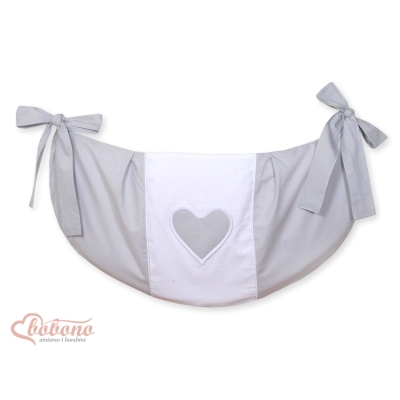 Sac de Jouet pour Bébé Gris Cœurs