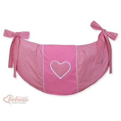 Sac de Jouet pour Bébé Rose à Carreaux Cœurs