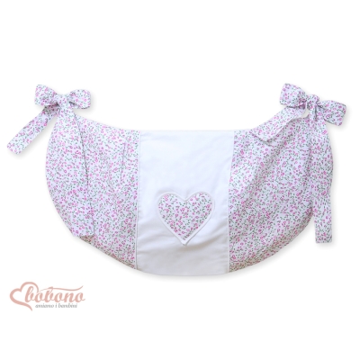 Sac de Jouet pour Bébé Rose Fleurs Cœurs