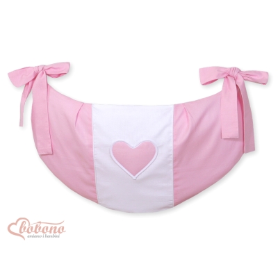 Sac de Jouet pour Berceau Rose Cœurs