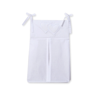 Sac de Rangement pour Couche Blanc Cœurs