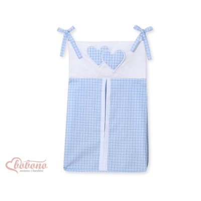 Sac de Rangement pour Couche Bleu à Carreaux Cœurs