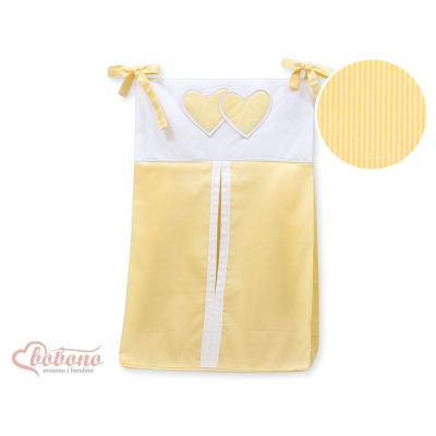 Sac de Rangement pour Couches Bébé Jaune Rayures Cœurs