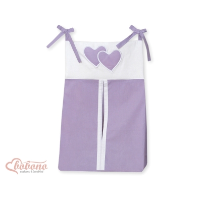 Sac de Rangement pour Couches Bébé Lila Cœurs