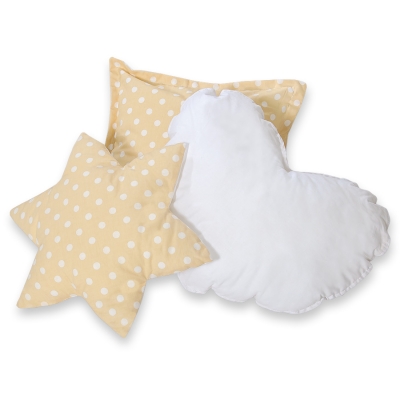 Set de 3 Coussins pour Tipi Beige à Pois