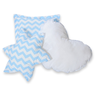 Set de 3 Coussins pour Tipi Bleu Chevron