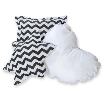 Set de 3 Coussins pour Tipi Noir Chevron