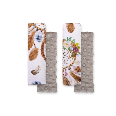 Tampons Double Face pour Ceintures de Voitures Blanc Gris Attrape-rêves