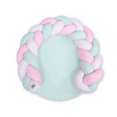 Tapis Cocon Bébé Transformable en Tour de Lit Menthe Rose Blanc
