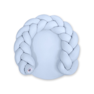 Tapis de Jeu avec Tour de Lit Tressé 2 en 1 Bleu