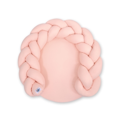 Tapis de Jeu avec Tour de Lit Tressé 2 en 1 Rose Poudré