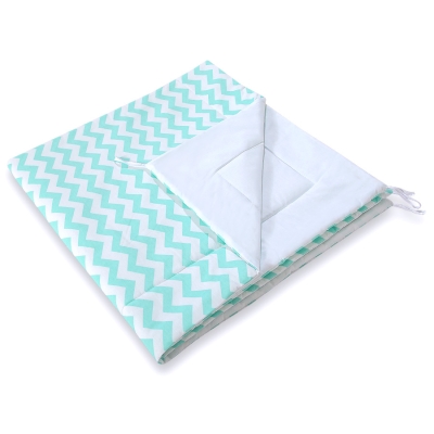 Tapis de Sol Matelassé pour Tipi Menthe Chevron