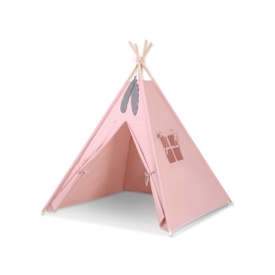 Tente de Tipi + Plumes Décoratives Rose Poussiéreux