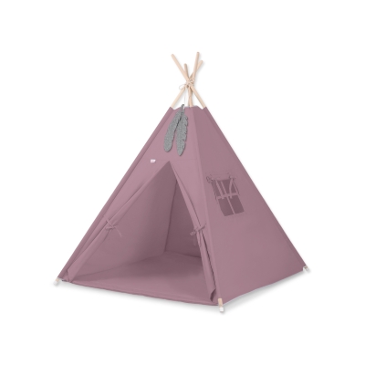 Tipi pour Enfant avec Tapis de Sol et Plumes Décoratives Violet Pastel