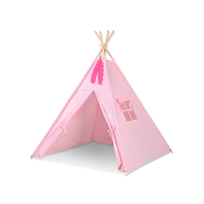 Tipi pour Enfant + Plumes Décoratives Rose