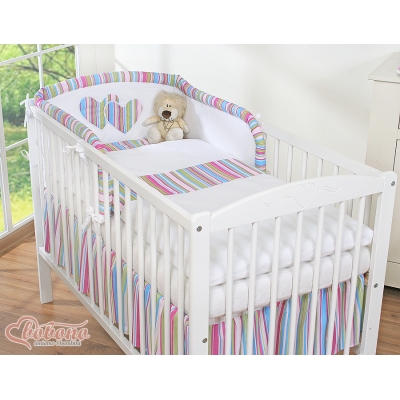 Tour de Lit Bébé a Barreaux Lila Cœurs