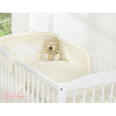 Tour de Lit Bébé Crème Cœurs